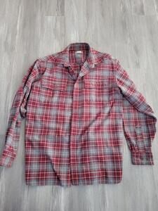 LL BEAN Flannel Button Jacket Shirt Coat Checkered medium 80s 90s vintage
